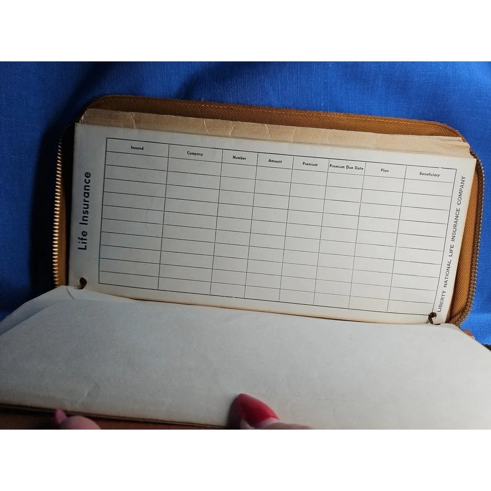 Liberty National Life Insurance Vintage Leather Valuable Papers Will Holder Case